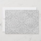 Pink & Gray Elegante Damask Kinderdusche laden ein Einladung (Rückseite)