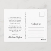 Pink Gray Elephant Baby Dusche Danke Postcard Postkarte (Rückseite)