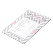 Pink & Gray Elephant Baby Dusche - raten Sie mal,  Notizblock (angewinkelt)