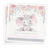 Pink Gray Elephant Diamond Floral Baby Dusche Serviette