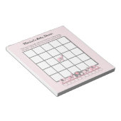 Pink Gray Elephants Baby Dusche Bingo Game Pad Notizblock (angewinkelt)