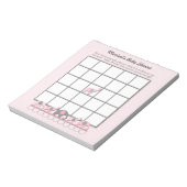 Pink Gray Elephants Baby Dusche Bingo Game Pad Notizblock (Rotiert)