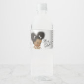 Pink Gray Ethnic Baby Girl Water Bottle Labels Wasserflaschenetikett (Vorderseite)