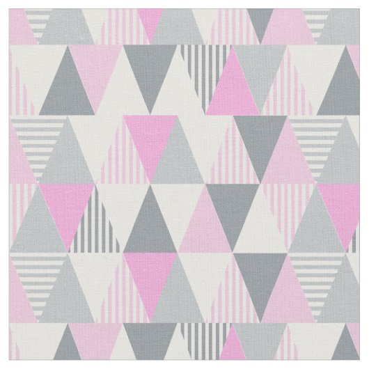 Pink Gray Geometric Triangle Pattern Stoff (Nahaufnahme)
