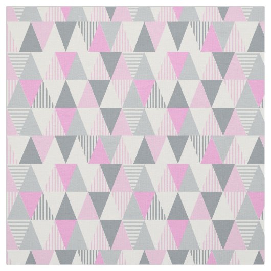 Pink Gray Geometric Triangle Pattern Stoff (Muster)