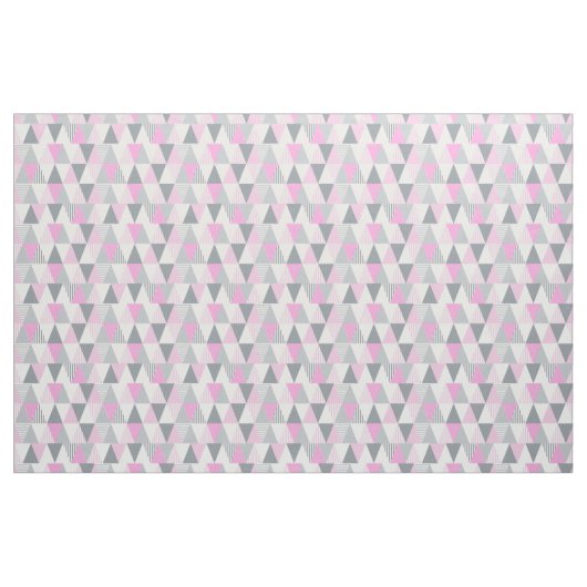 Pink Gray Geometric Triangle Pattern Stoff (Fat Quarter (45,7 x 55,9 cm))