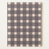Pink Gray Gingham Personalisiert Planer (Rückseite)