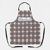 Pink Gray Gingham Personalisiert Schürze (Vorderseite)