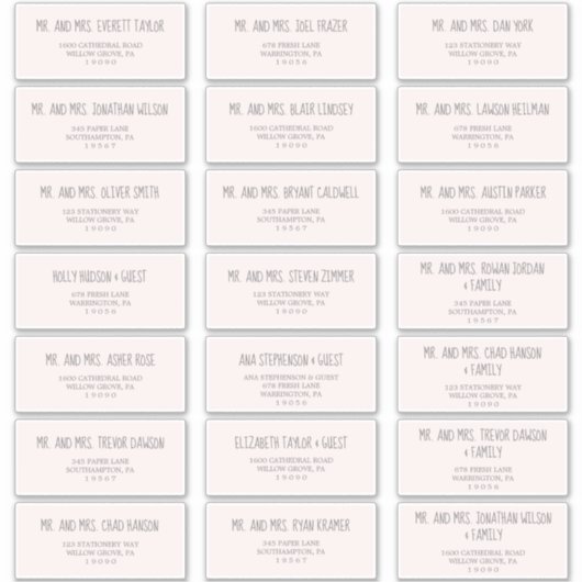 Pink & Gray Girl Baby Duschnummer Gastadressen Lab Aufkleber (Vorderseite)