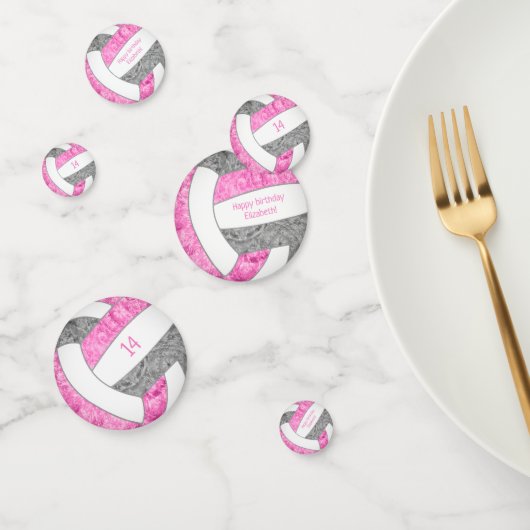 Pink gray Girl Volleyball Geburtstagsparty Konfetti (Gruppe)