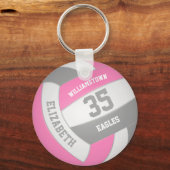Pink gray gürtelig personalisierter Mannschaftsnam Schlüsselanhänger (Vorderseite)