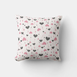 Pink Gray Hearts Kinderzimmer Girls Room Kissen