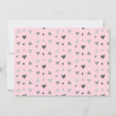 Pink Gray Hearts Pinguins Baby Dusche Einladungen (Rückseite)