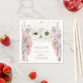 Pink Gray Ivory Dream Catcher Feathers Serviette (Beispiel)