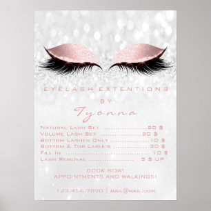 Pink Gray Makeup Eyes Lashes Preisliste Poster