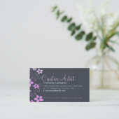 Pink Gray Modern Creative Business Card Visitenkarte (Stehend Vorderseite)