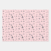 Pink Gray Modern Geometric Muster Weihnachten Geschenkpapier Set (Vorderseite 3)