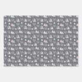 Pink Gray Modern Geometric Muster Weihnachten Geschenkpapier Set (Vorderseite)