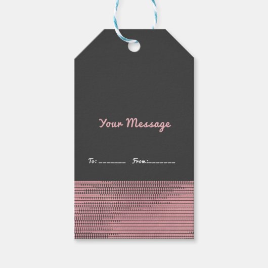 Pink & Gray Moderne Glam Sequins Chic Elegante Gef Geschenkanhänger (Vorderseite)