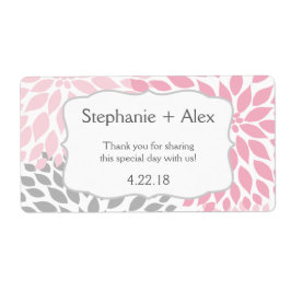 Pink & Gray Mum Wasser Flasche Gefallen - passen S