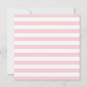 Pink Gray Nautical Stripes Kinderdusche Einladung (Rückseite)