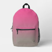Pink Gray Ombre Gradient Bedruckter Rucksack (Vorderseite)