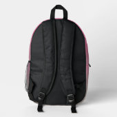 Pink Gray Ombre Gradient Bedruckter Rucksack (Rückseite)