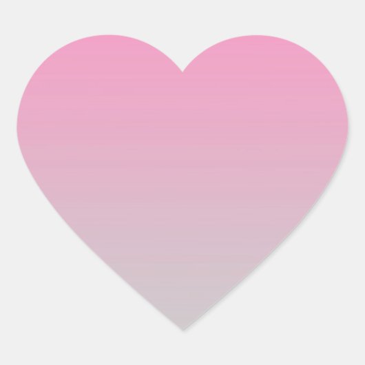Pink & Gray Ombre Herz-Aufkleber (Vorderseite)