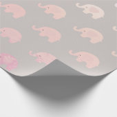Pink Gray Pastel Princess Elephant New Baby Geschenkpapier (Ecke)