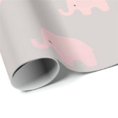 Pink Gray Pastel Princess Elephant New Baby Geschenkpapier (Rolleneckpunkt)