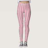 Pink Gray Pinstripes 4Allie Leggings (Vorderseite)