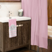 Pink Gray Polka Dot Zickzack Handtuch