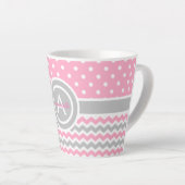 Pink Gray Polka Dot Zickzack Milchtasse (Rechte Ecke)
