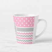 Pink Gray Polka Dot Zickzack Milchtasse (Rechts)