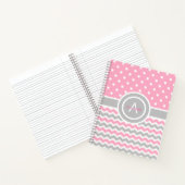 Pink Gray Polka Dot Zickzack Notizblock (Innenseite)