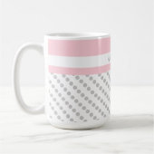 Pink & Gray, Polka Dots, Personalisiert Kaffeetasse (Links)