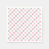 Pink Gray Polka Dots Serviette (Vorderseite)
