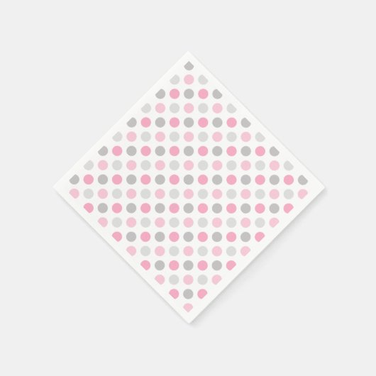 Pink Gray Polka Dots Serviette (Ecke)
