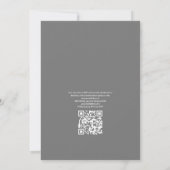 Pink & Gray Rustic Bohemisch Floral QR Code Weddin Einladung (Rückseite)