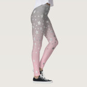 Pink Gray Stars Ombre Stilvolle Chic Modern Trendy Leggings (Rechts)