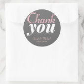 Pink Gray Sweet Typografy Danke Stickers (Tasche)