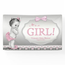 Pink Gray Vintag Baby Girl Baby Dusche