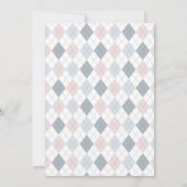 Pink Gray White Baby Lambs Leaping Baby Dusche Einladung (Rückseite)