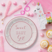 Pink Gray White Baby Lambs Pappteller (Party)