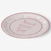 Pink Gray White Baby Lambs Pappteller (Schrägansicht)