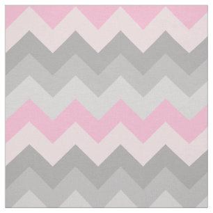 Pink Gray Zickzack Ombre Stoff