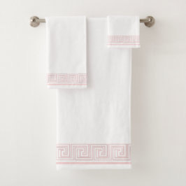Pink Grecian Frieze Design Badhandtuch Set