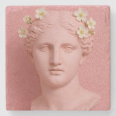 Pink Greek Coasters. Steinuntersetzer (Vorderseite)