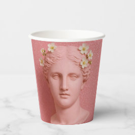 Pink Greek Paper Cups. Pappbecher