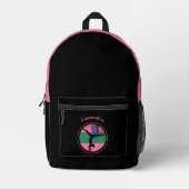 Pink Green Abstrakt Art Gymnastik Bedruckter Rucksack (Vorderseite)